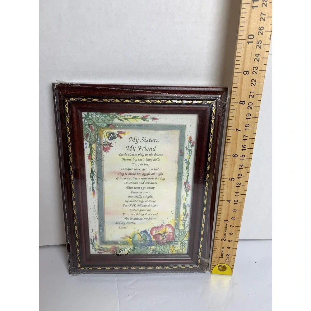 Vintage 90s Southun Heart My Sister My Friend Framed Poem‎ Skeen Cottagecore